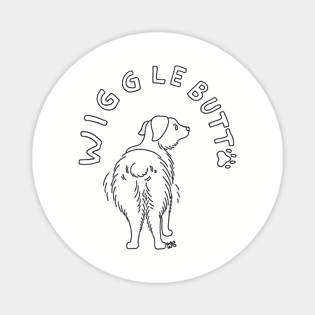 Australian Shepherd Wiggle Butt Magnet by Willow Comics